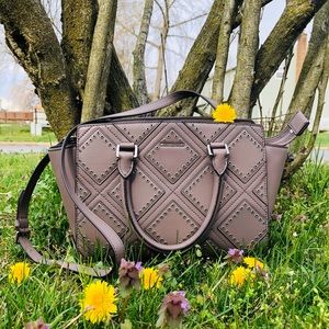 Michael Kors Gray Diamond Grommet Satchel/Tote